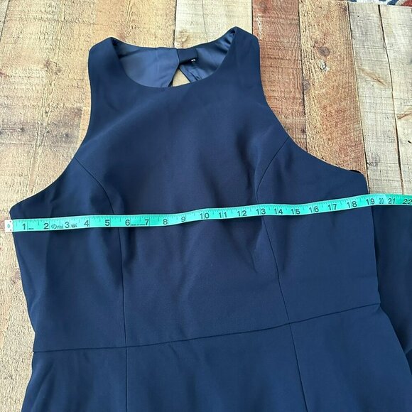 Dessy Collection womens size 16R Crepe Sleeveless Dress With Open Back Midnight - Picture 2 of 7